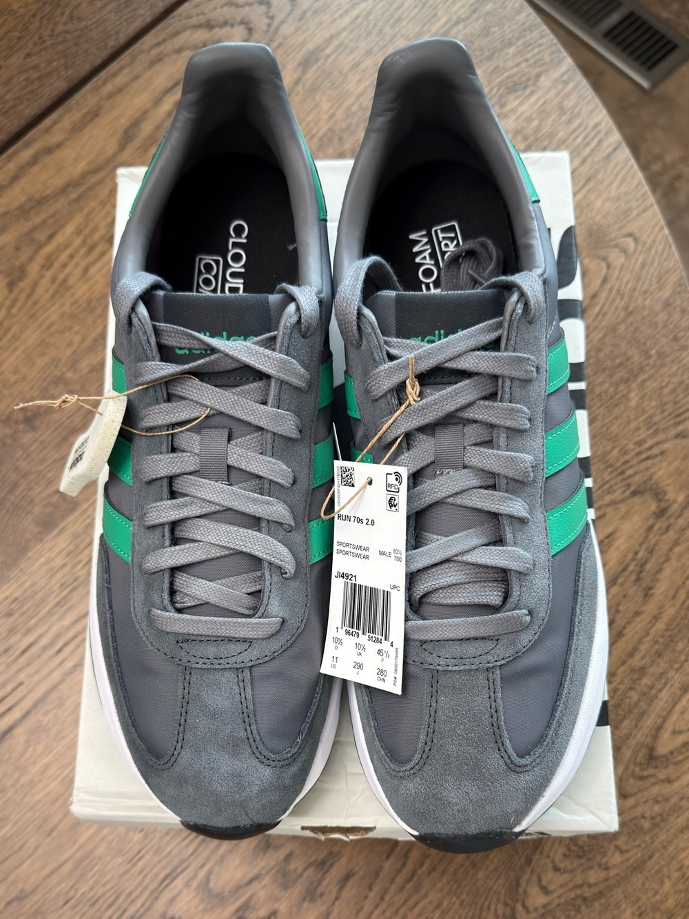 Adidas Run 70s 2.0 Green/black/grey Men Size 11 New In Box